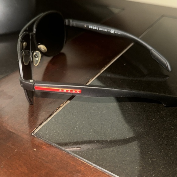 Black Prada Men’s Sunglasses with case; Like New, Very Little Wear - Picture 6 of 11